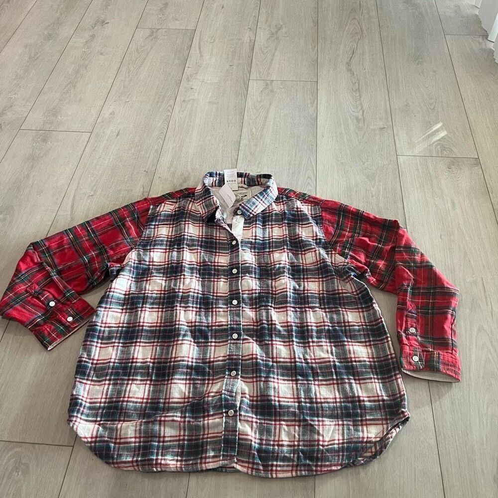 American Eagle Oversized Plaid Contrast Flannel size XL